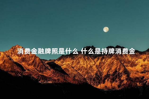 消费金融牌照是什么 什么是持牌消费金融